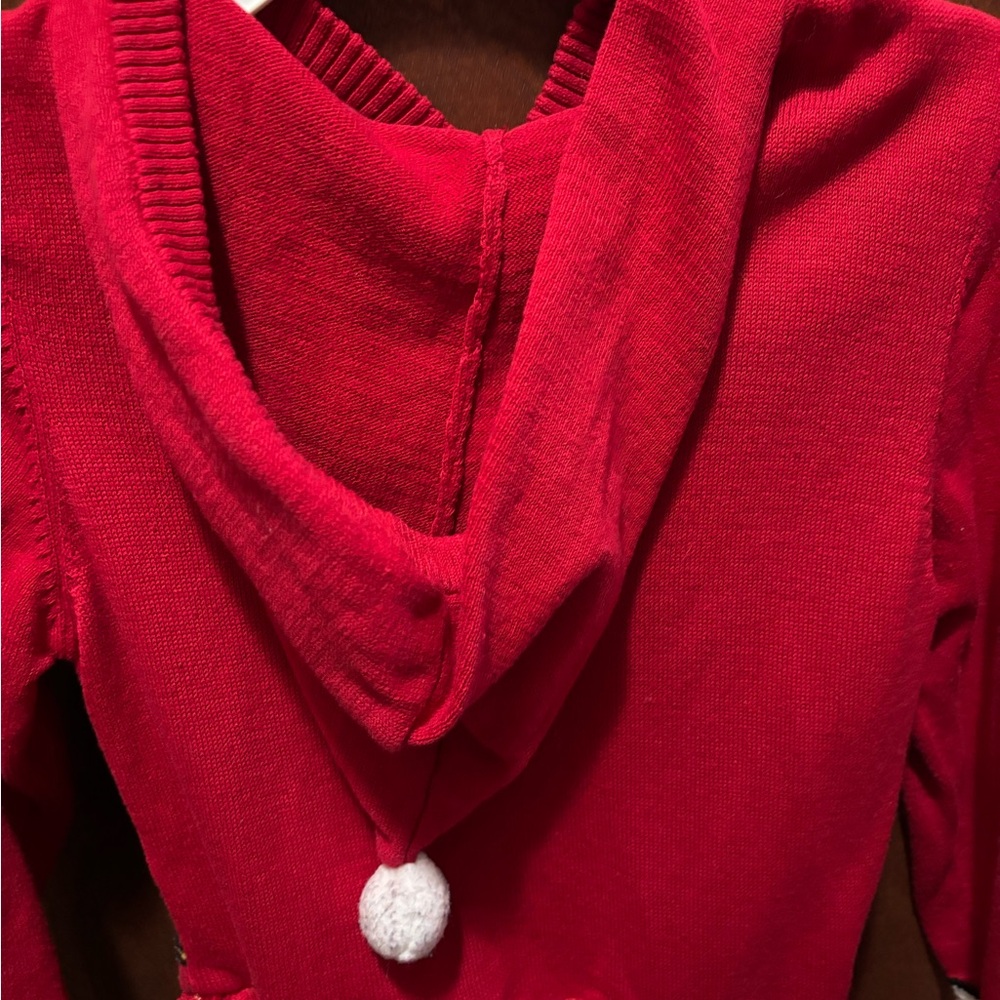 Red Christmas Sweater Dress with Tulle Skirt - Picture 7 of 7